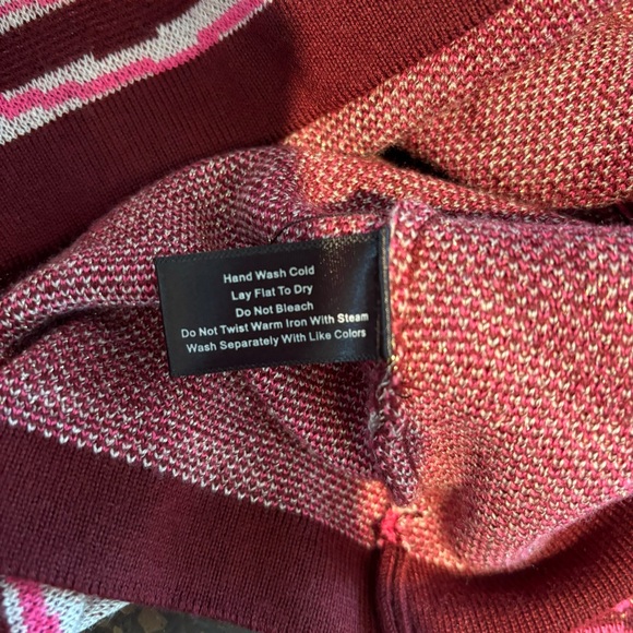 Boston Proper Merino Wool Jacquard Pink Sweater Size Small - Picture 4 of 7